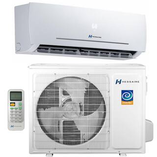 Hessaire DIY 22.5 SEER 12000 BTU Wi-Fi 1 Ton Ductless Mini Split Air Conditioner and Heat Pump Variable Speed Inverter - 115V H12E1