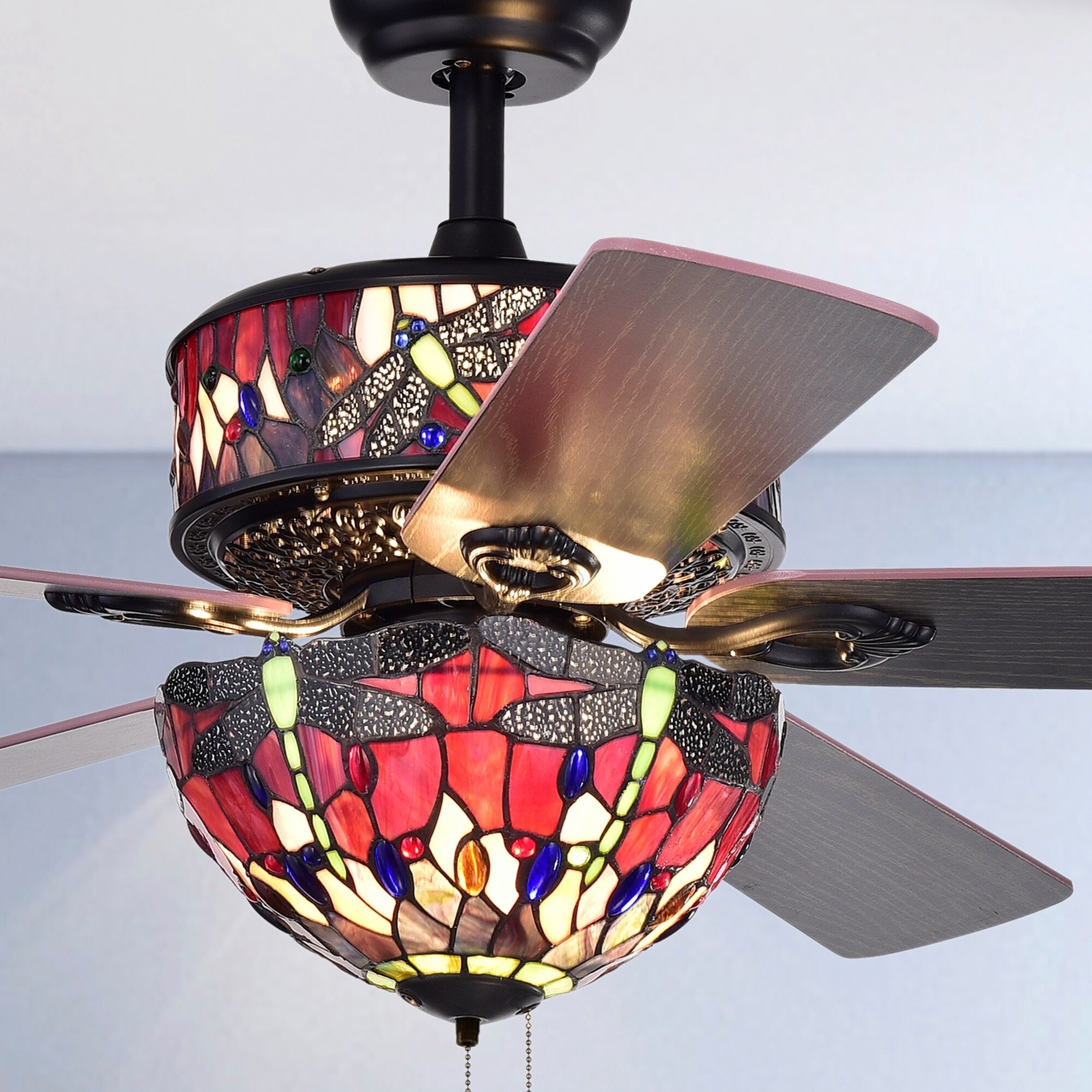 Jalev 6-Light Dragonfly  5-Blade 52-Inch Matte Black Ceiling Fan Shopping - The Best Deals on Ceiling Fans | 25504953