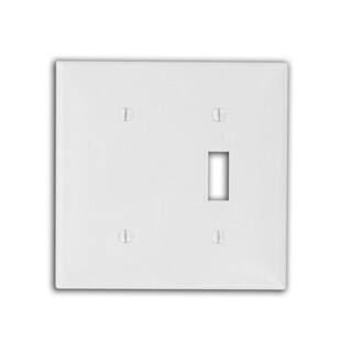 Leviton White 2-Gang 1-Toggle1-Blank Wall Plate (1-Pack) 80706-W