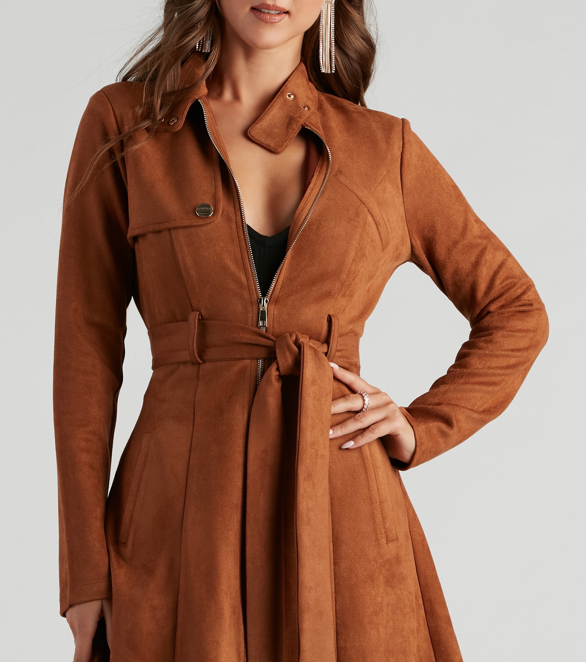 City Chic Babe Trench Dress