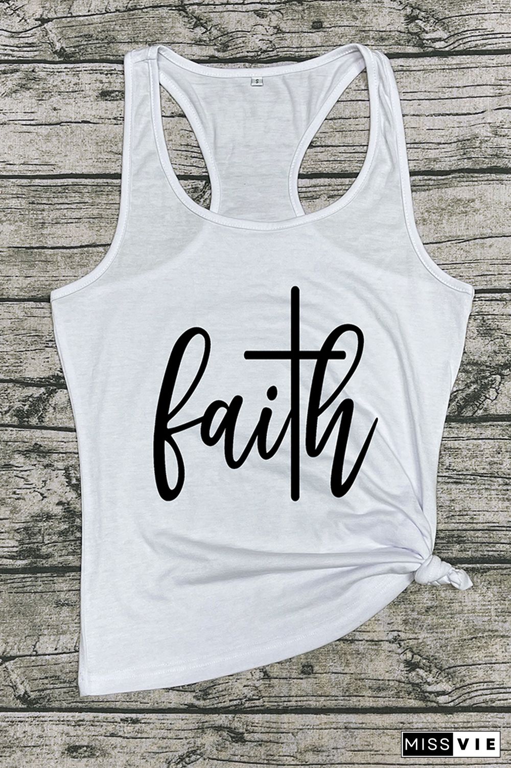 Faith Printed Sleeveless Tank Top Wholesale