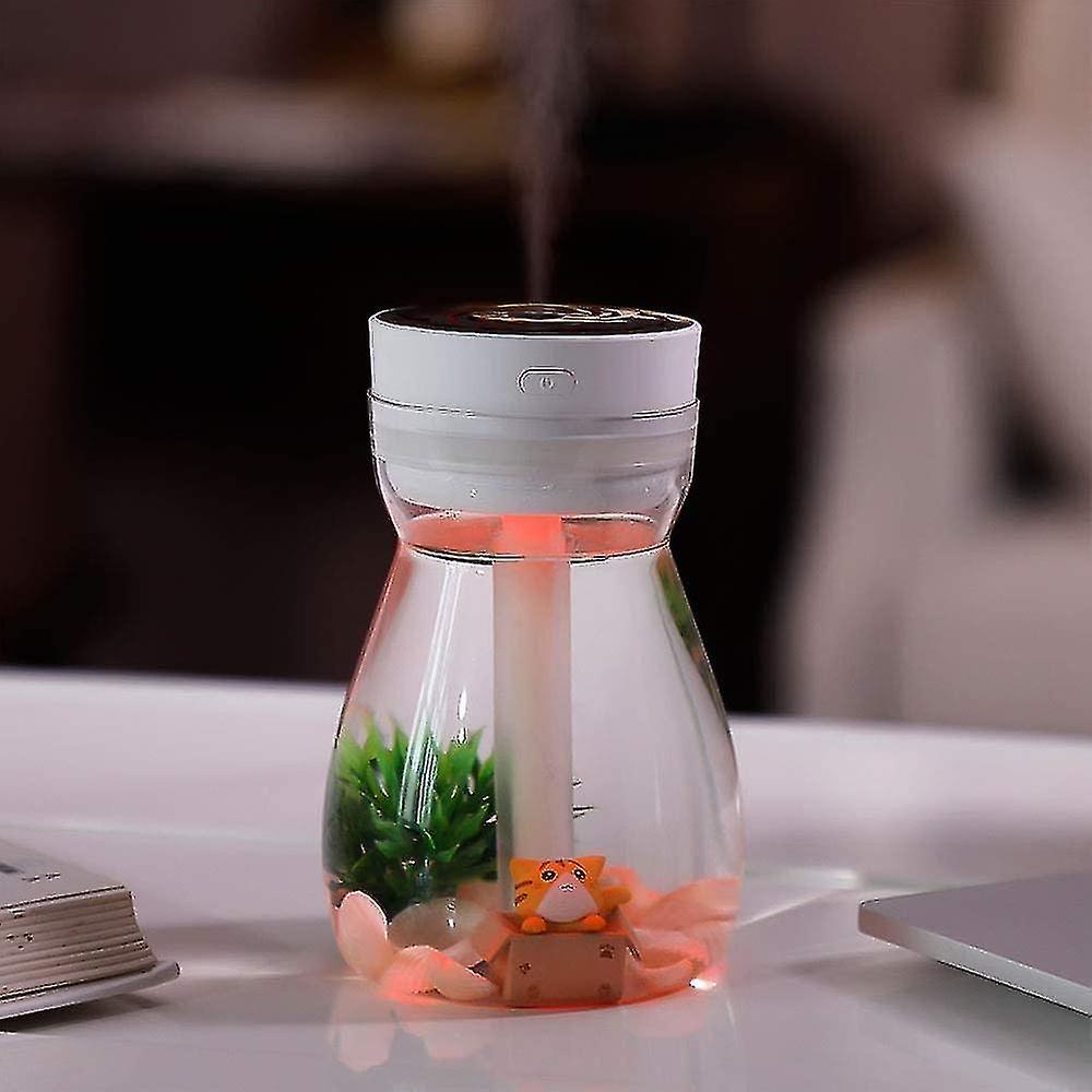 Cool And Cute Air Humidifier For Office， Bedroom， With Led Light， White