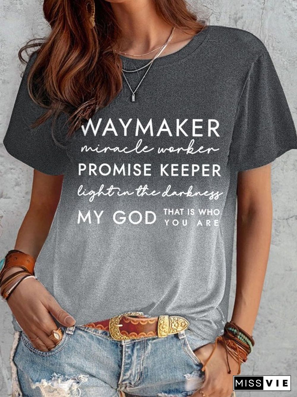 Women's Waymaker My God Print Tee Shirt