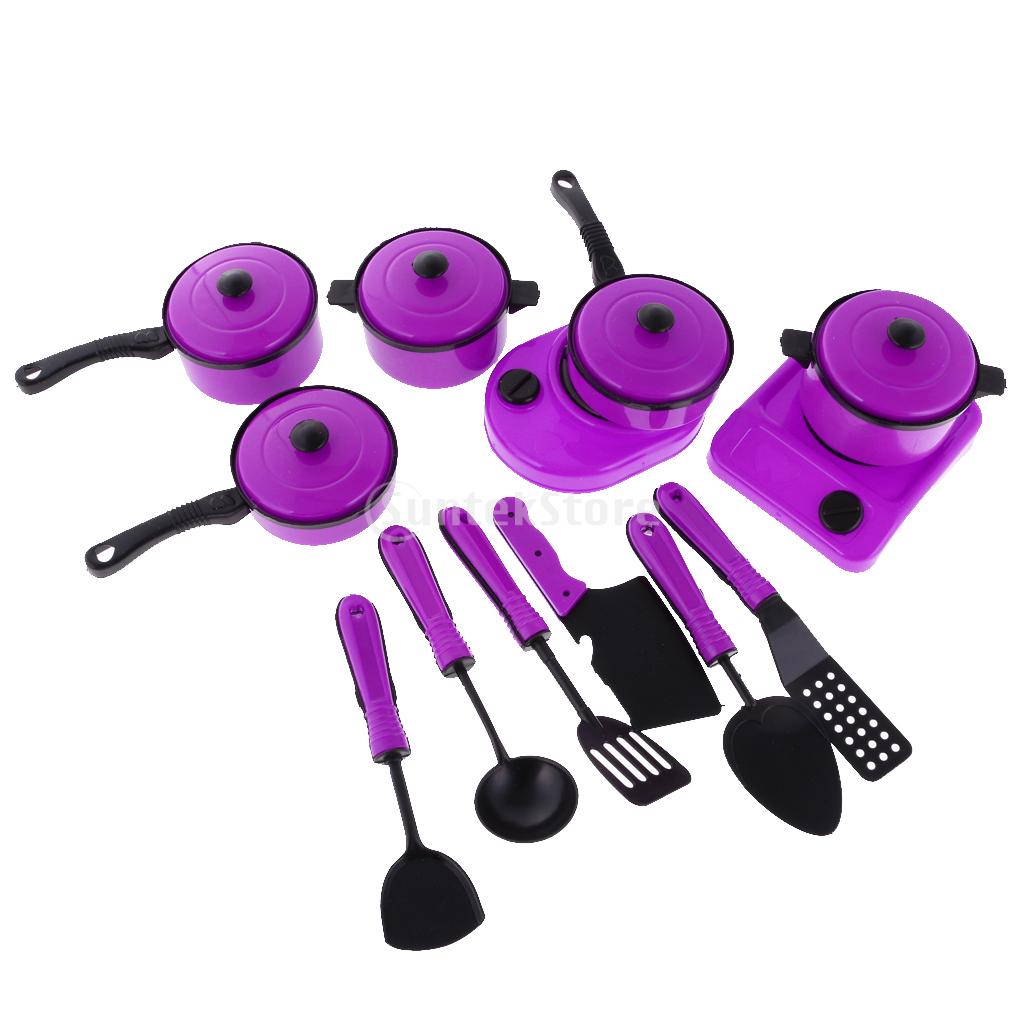 13 Piece Cooking Toys Kitchen Pretend Play Kitchen Accessories with Pots and Pans Cookware Gifts for Toddler and Boys Girls