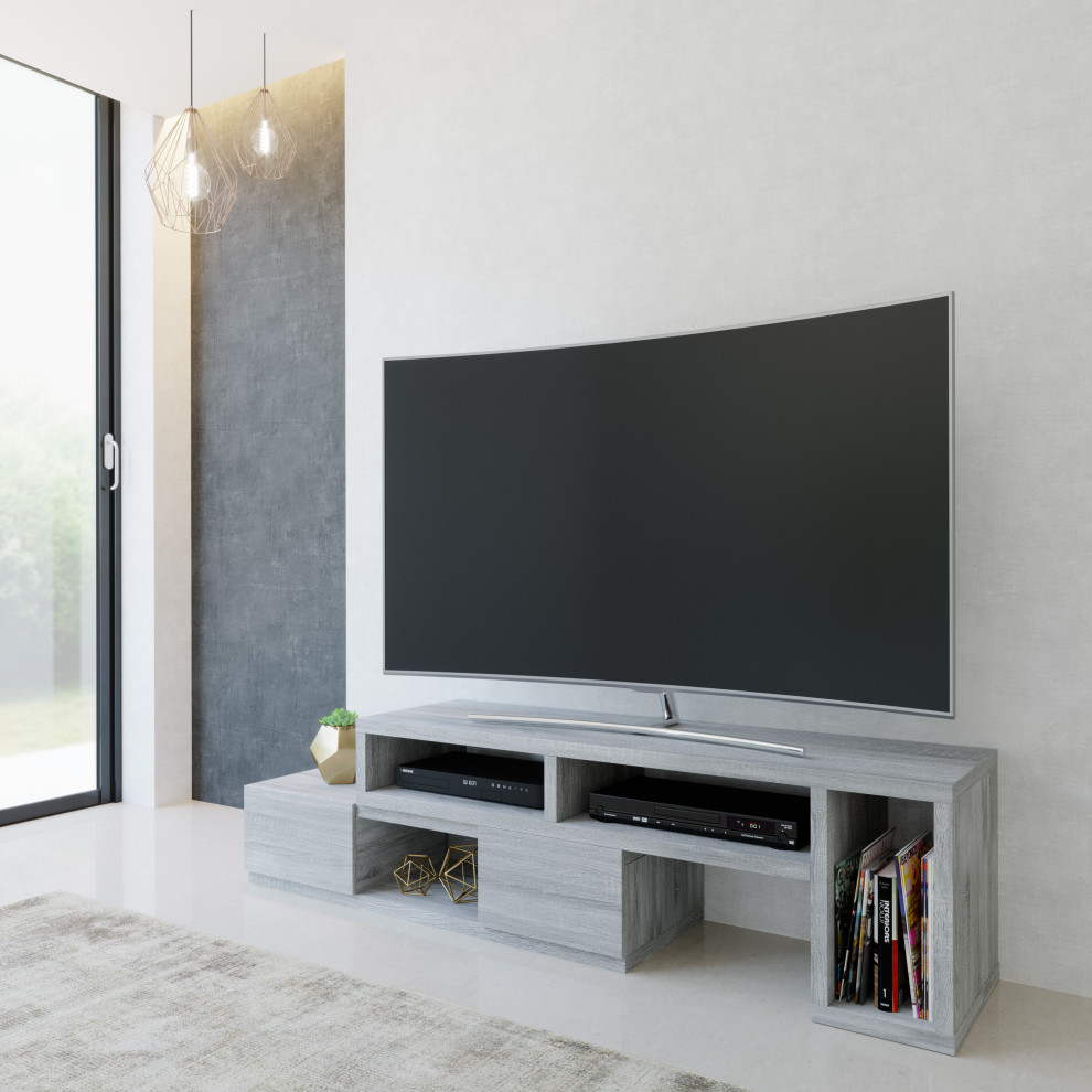 Techni Mobili Adjustable TV Stand Console For TV  x27s up to 65 quot  Contemporary   Entertainment Centers And Tv Stands   by Rta Products  L  Houzz