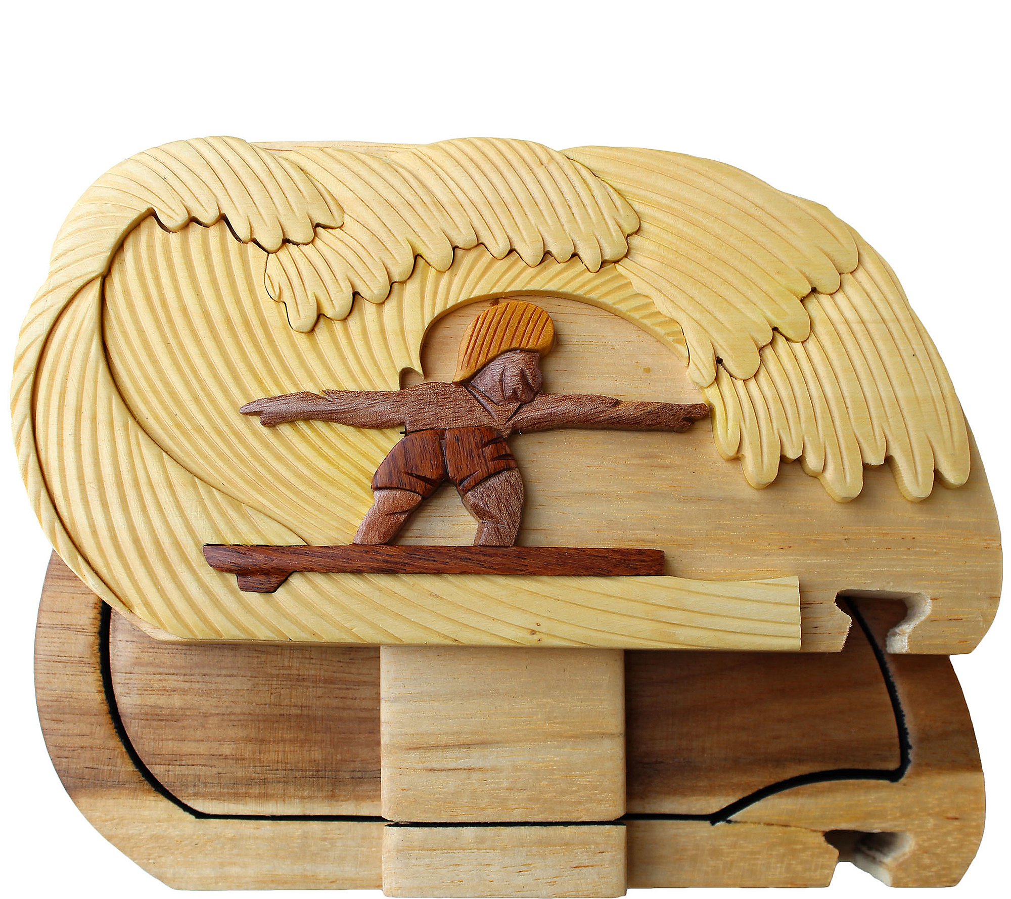 Carver Dan's Surfer Puzzle Box with Magnet Closures