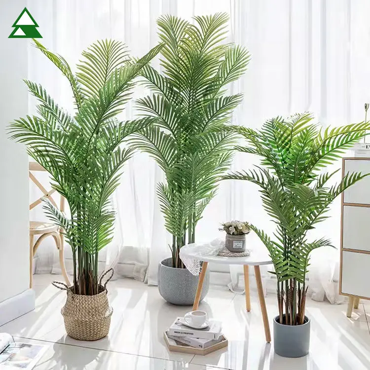 Fake Artificial Hawaii Palm Tree Kwai Plant Interior faux artificial plant green tree leaf artificial palm tree