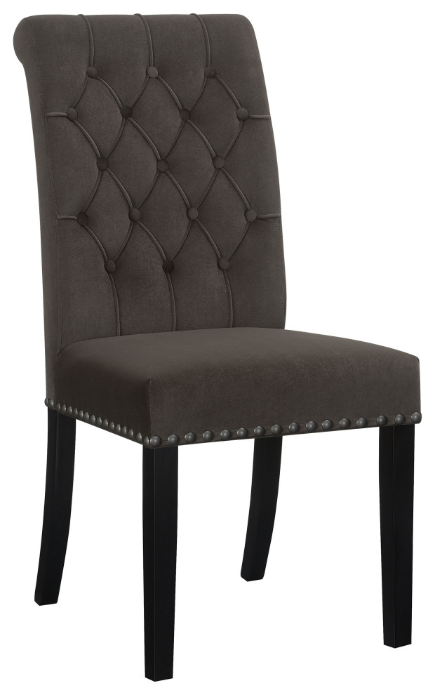 Alana Upholstered Tufted Side Chairs With Nailhead Trim  Set of 2 Side Chair   Modern   Dining Chairs   by Modon  Houzz