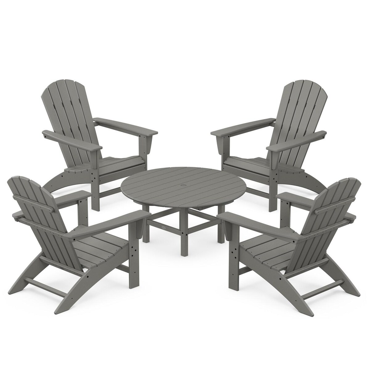 POLYWOOD Nautical 5-Piece Adirondack Chair Conversation Set