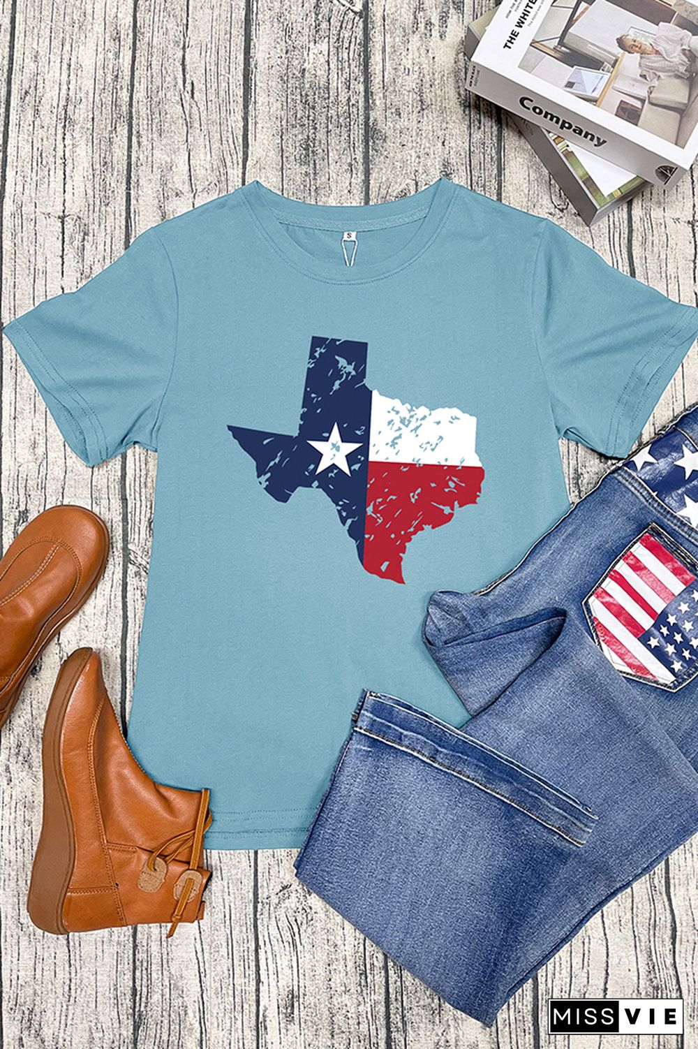 Texas Flag Short Sleeve Graphic Tee Wholesale