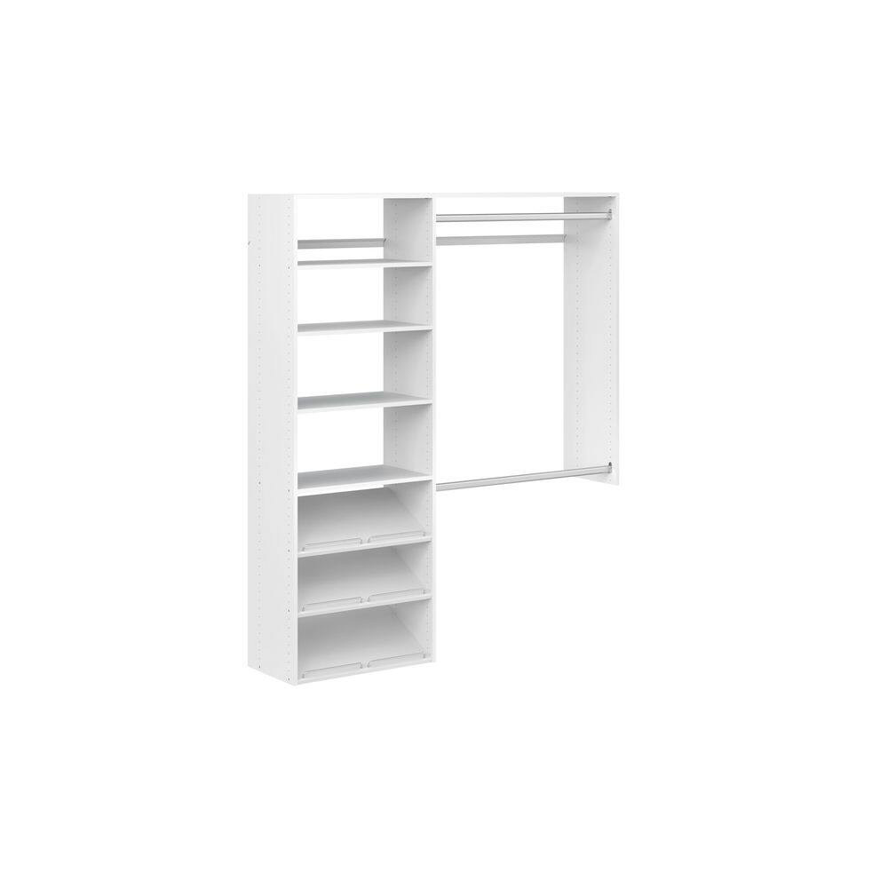 Closet Evolution Premium 36 in. W . - 60 in. W White Wood Closet System WH63