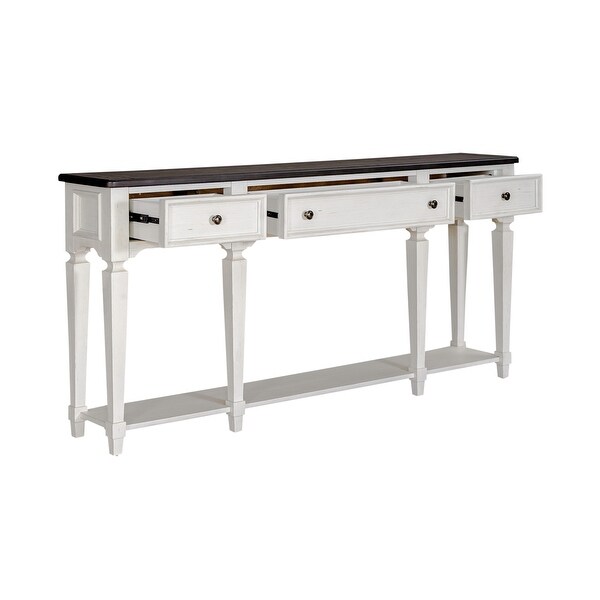 Allyson Park Wirebrushed White 72 Inch Hall Table