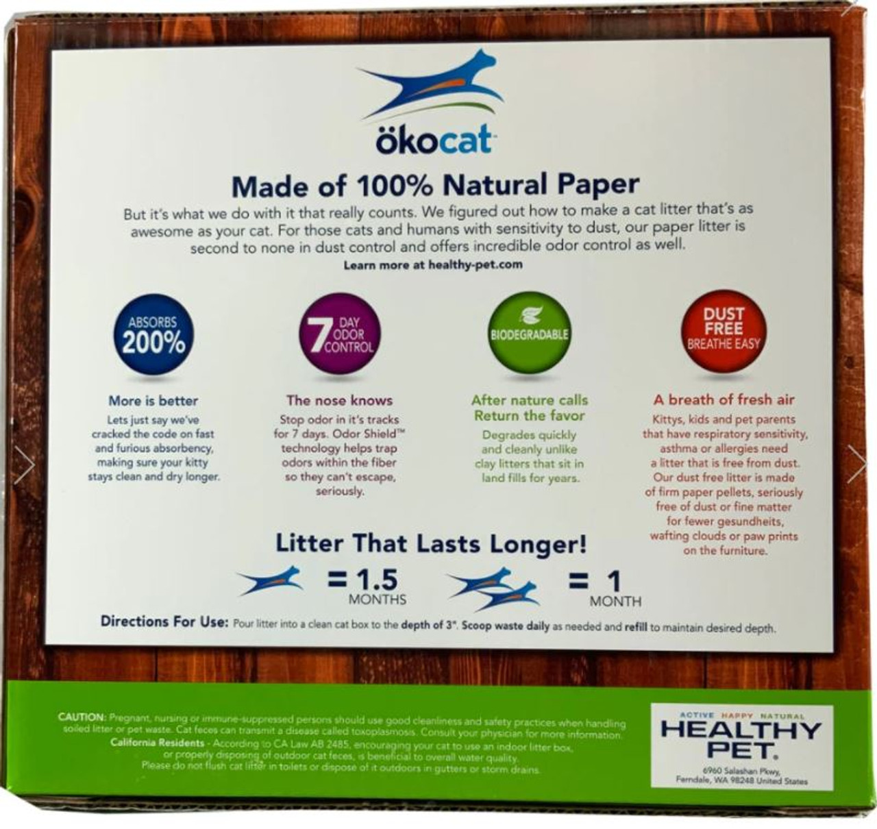 Okocat Dust Free Non-Clumping Paper Pellet Litter