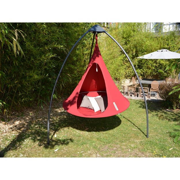 The Hamptons Collection 72 Red Two Person Hanging Cacoon Chair With Hanging Hardware