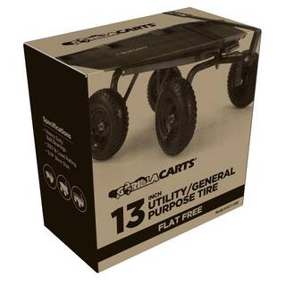 GORILLA CARTS 13 in. No Flat Replacement Tire for Gorilla Carts (2-Pack) GCT-13NF