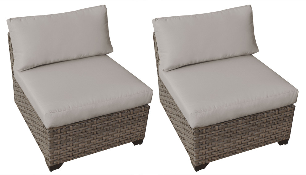 Monterey Armless Sofa 2 Per Box in Aruba   Tropical   Outdoor Lounge Chairs   by TKClassics  Houzz