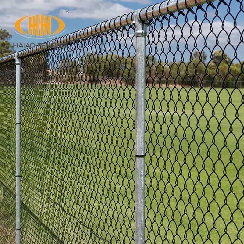 High standard factory supply 6 foot black pvc coated iron pipe chain link fence 6ft tall by 100