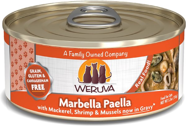 Weruva Marbella Paella with Mackerel， Shrimp and Mussels Grain-Free Canned Cat Food