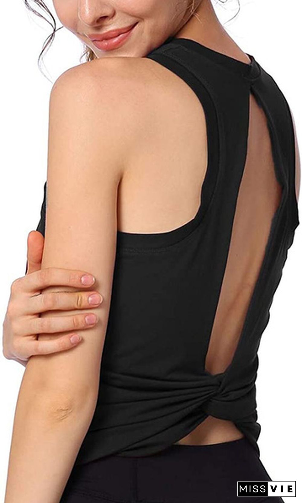 Tank Top for Women Open Back Yoga Shirts Sleeveless Workouts Clothes Sport Fitness Activewear