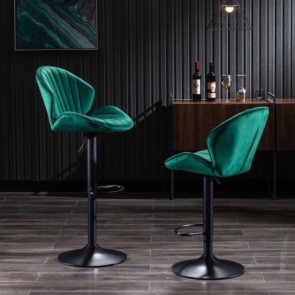 Bar Stools Set of 2 - Adjustable Barstools with Back and Footrest