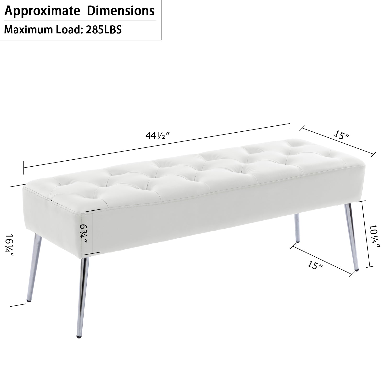 Duhome Elegant Lifestyle Bench Faux Leather Upholstered Bench for Bedroom Entryway Modern Tufted White