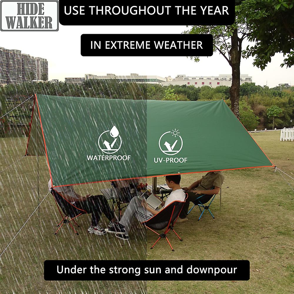 Camping Tourist Tarp With Peg Rope Waterproof Ultralight Sun Shelter Outdoor Awning Tent Sail Canopy Sunshade Garden Shade Cover