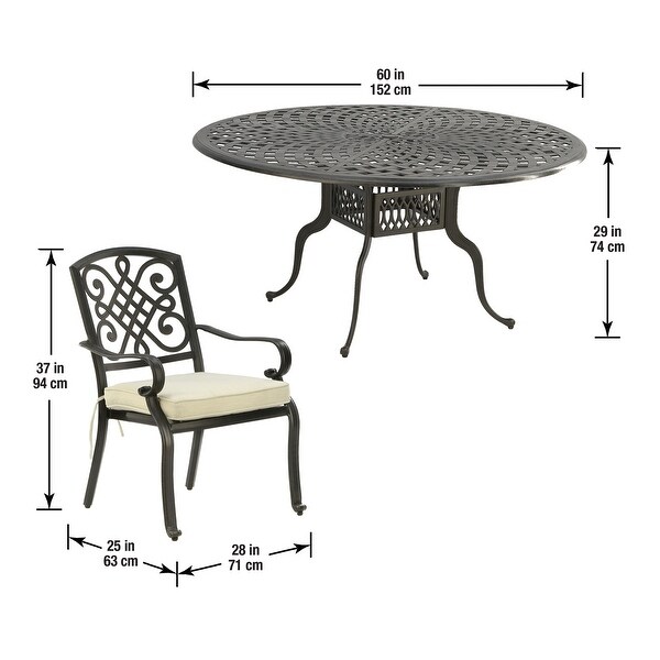 Windsor Collection 7-Piece All-Weather Dining Set - 60 in -  - 35540625