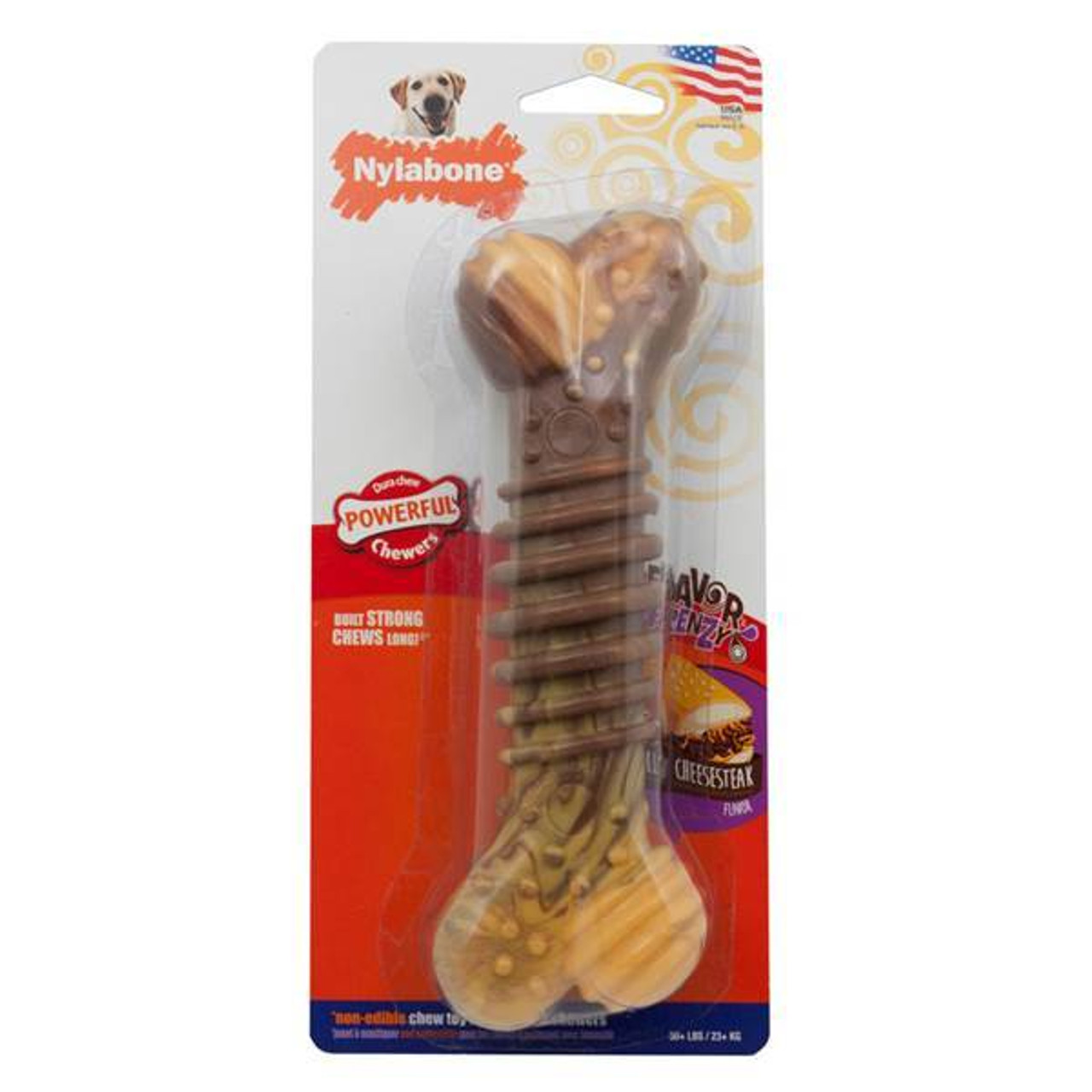 Nylabone DuraChew Souper Flavor Frenzy Cheesesteak Flavor Bone Dog Toy