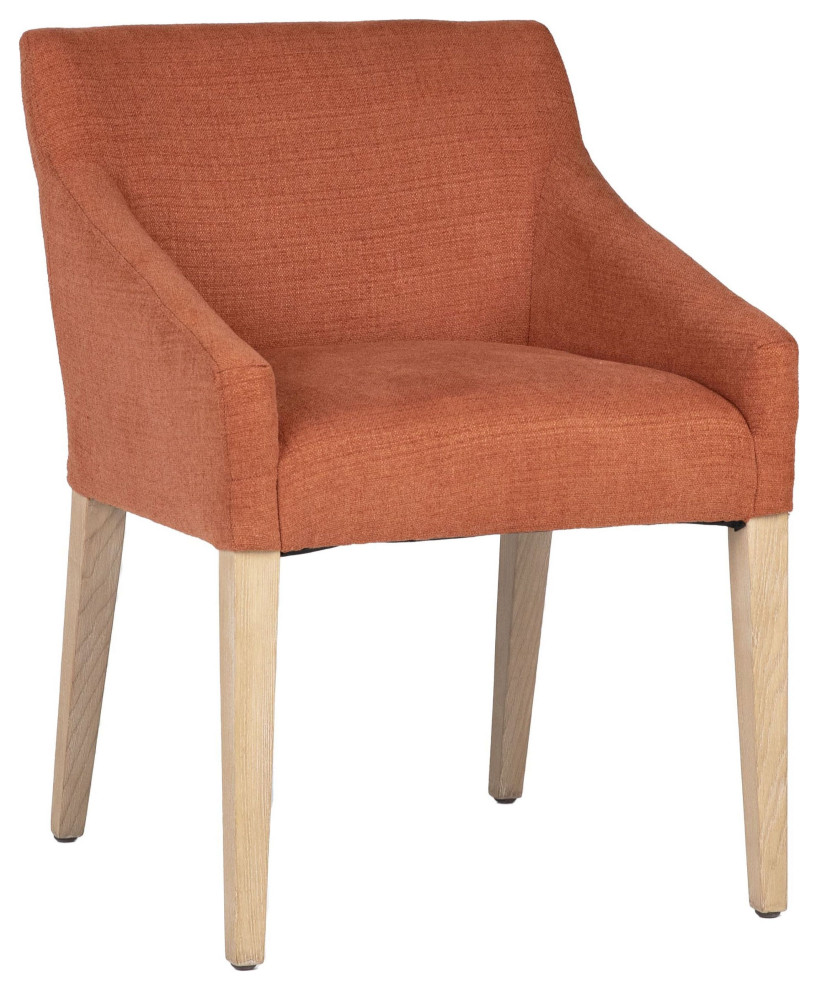 Elvie Linen Sloped Track Arm Dining Chair  Burnt Orange   Contemporary   Dining Chairs   by Karina Living  Houzz