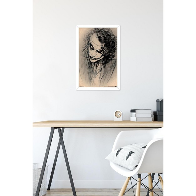 Trends International Dc Comics Movie The Dark Knight The Joker Sketch Framed Wall Poster Prints