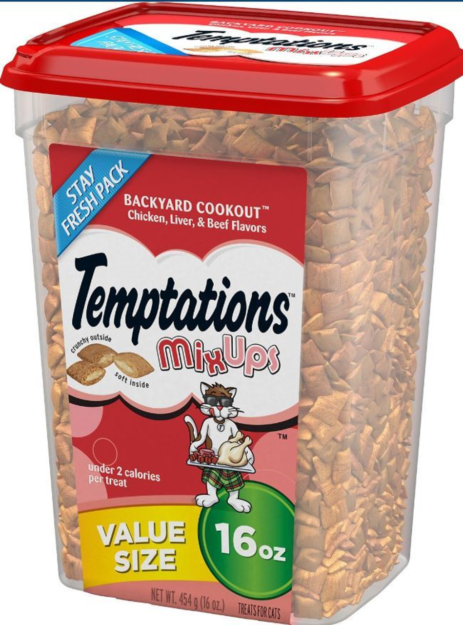 Whiskas Temptations Mixups Backyard Cookout Cat Treats 16oz Tub