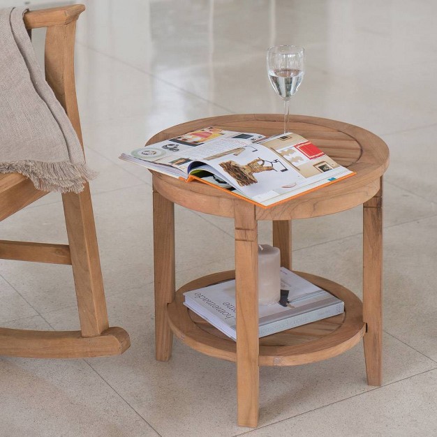 Cambridge Casual Teak Round Sherwood Patio Accent Table