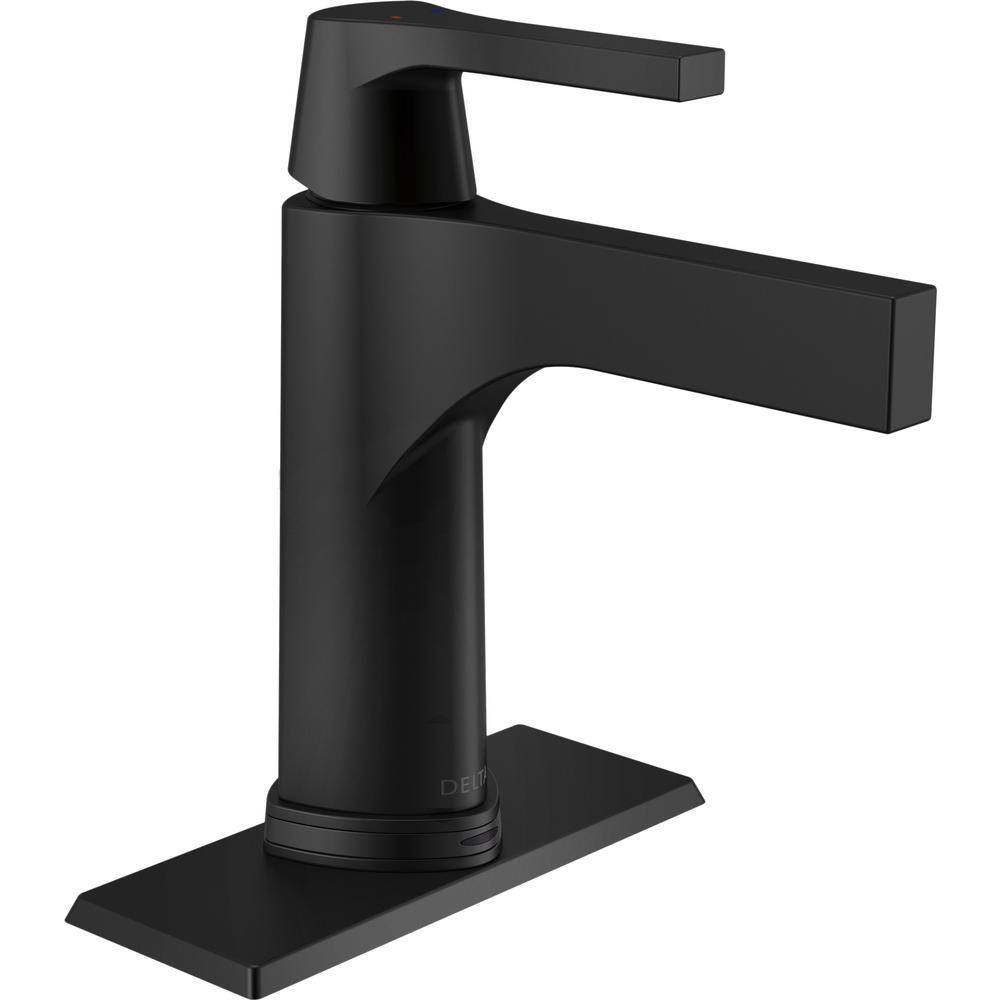 Delta Zura Single Hole Single-Handle Bathroom Faucet with Touch2O.xt Technology in Matte Black 574T-BL-DST