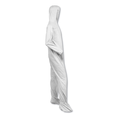 KleenGuard A40 Elastic-Cuff， Ankle， Hood and Boot Coveralls， X-Large， White， 25/Carton (44334)