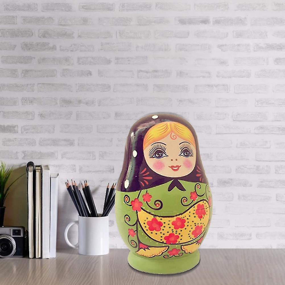 5PCS Russian Nesting Dolls Traditional Wooden Handmade Painted Toy Doll Gift Toy