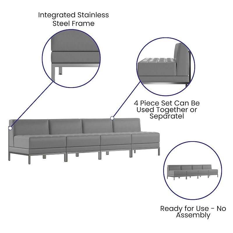 Flash Furniture Hercules Imagination Series LeatherSoft Reception Bench 4-piece Set