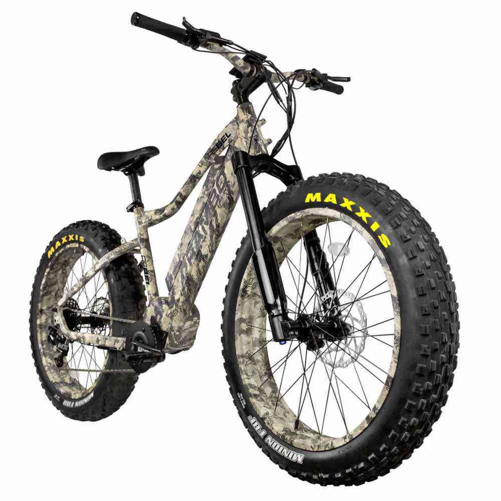 Rambo Rebel 1000Watt Mid Drive Motor Fat Tire Electric Hunting Bike 21Ah Battery