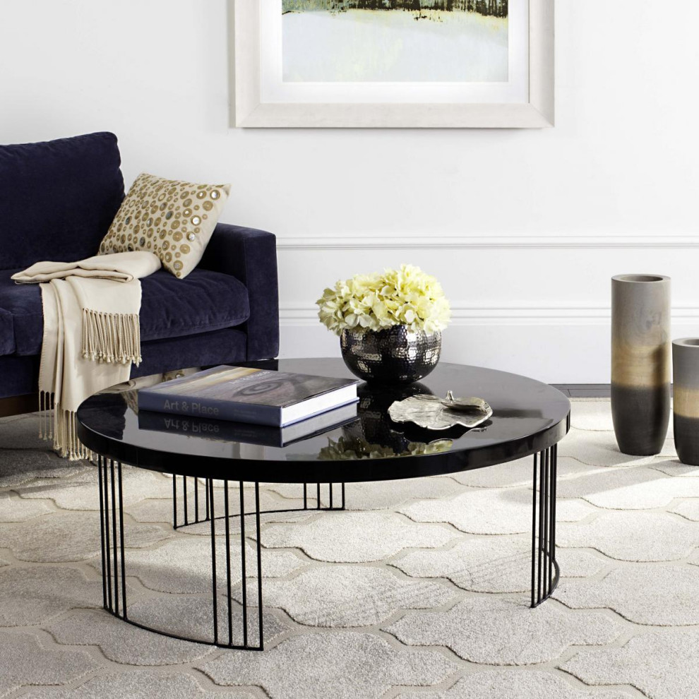 Malynn Mid Century Scandinavian Lacquer Coffee Table Black   Contemporary   Coffee Tables   by AED Luxury Home Decor  Houzz