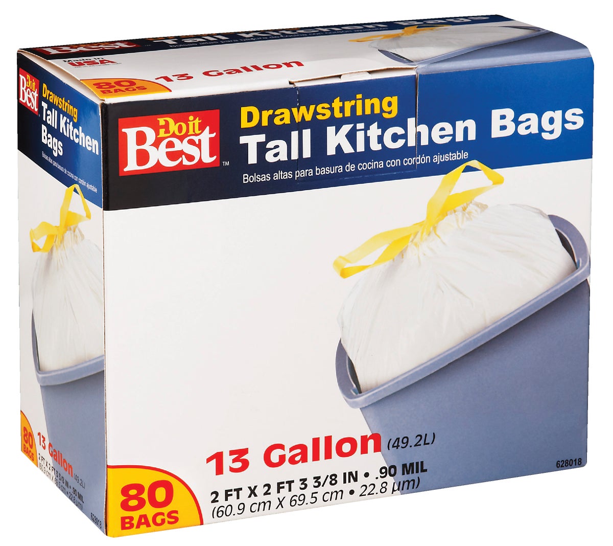 Do it Best Tall Kitchen Trash Bag 13 Gal. White