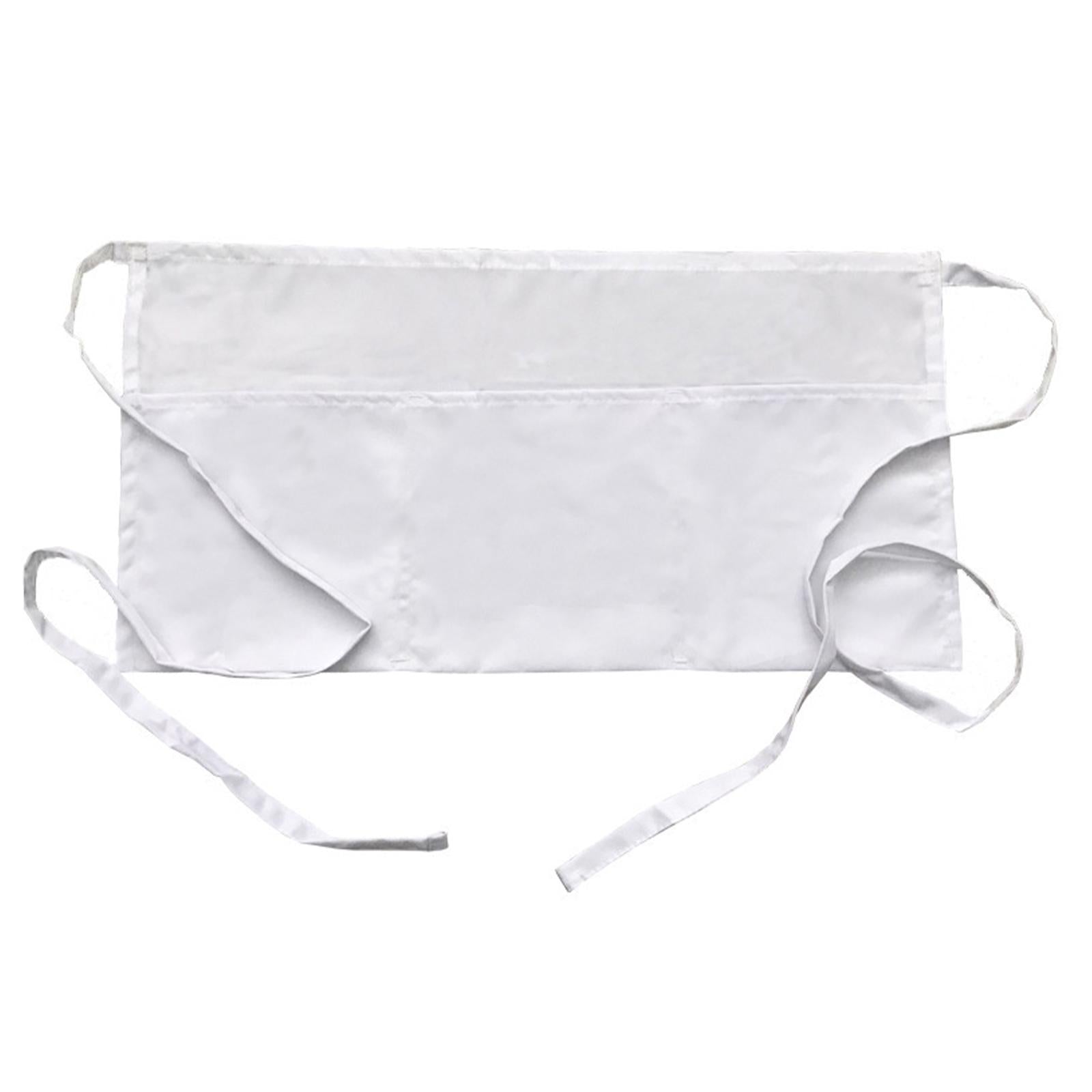 Half Length Apron Comfortable Classic Farmhouse Chef Apron for Gardening BBQ White