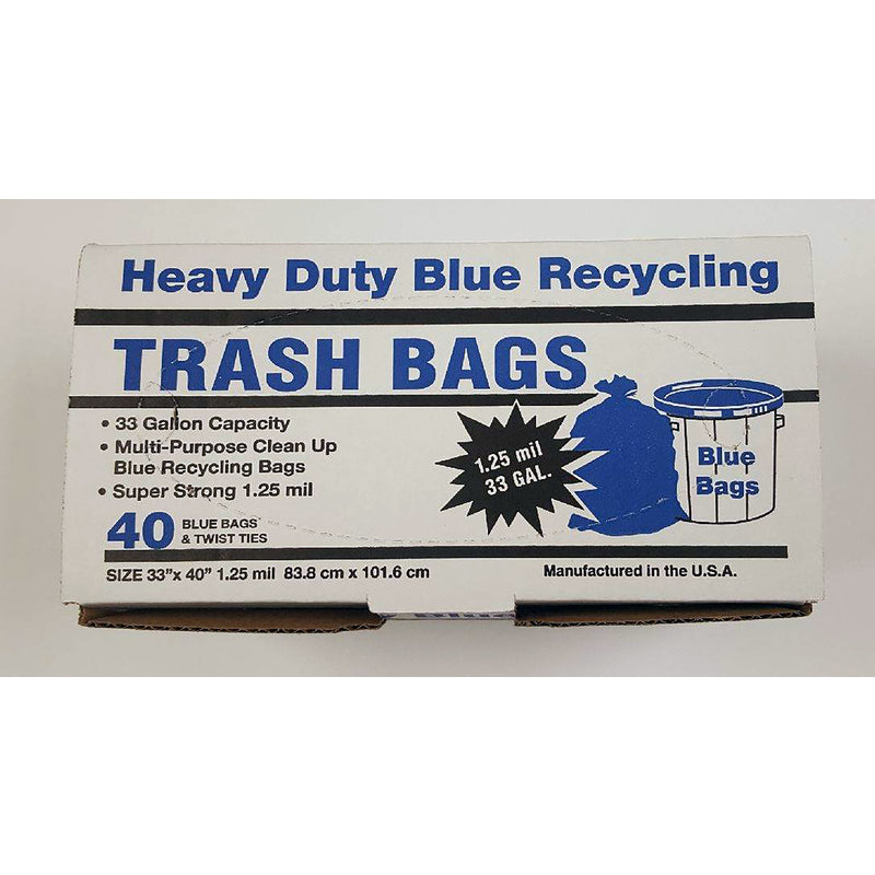 TRASHBAG BLUE 33G 40PK