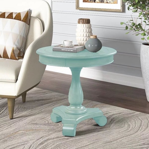 Mordent Fort Wood Round Accent Table for Living Room Antique