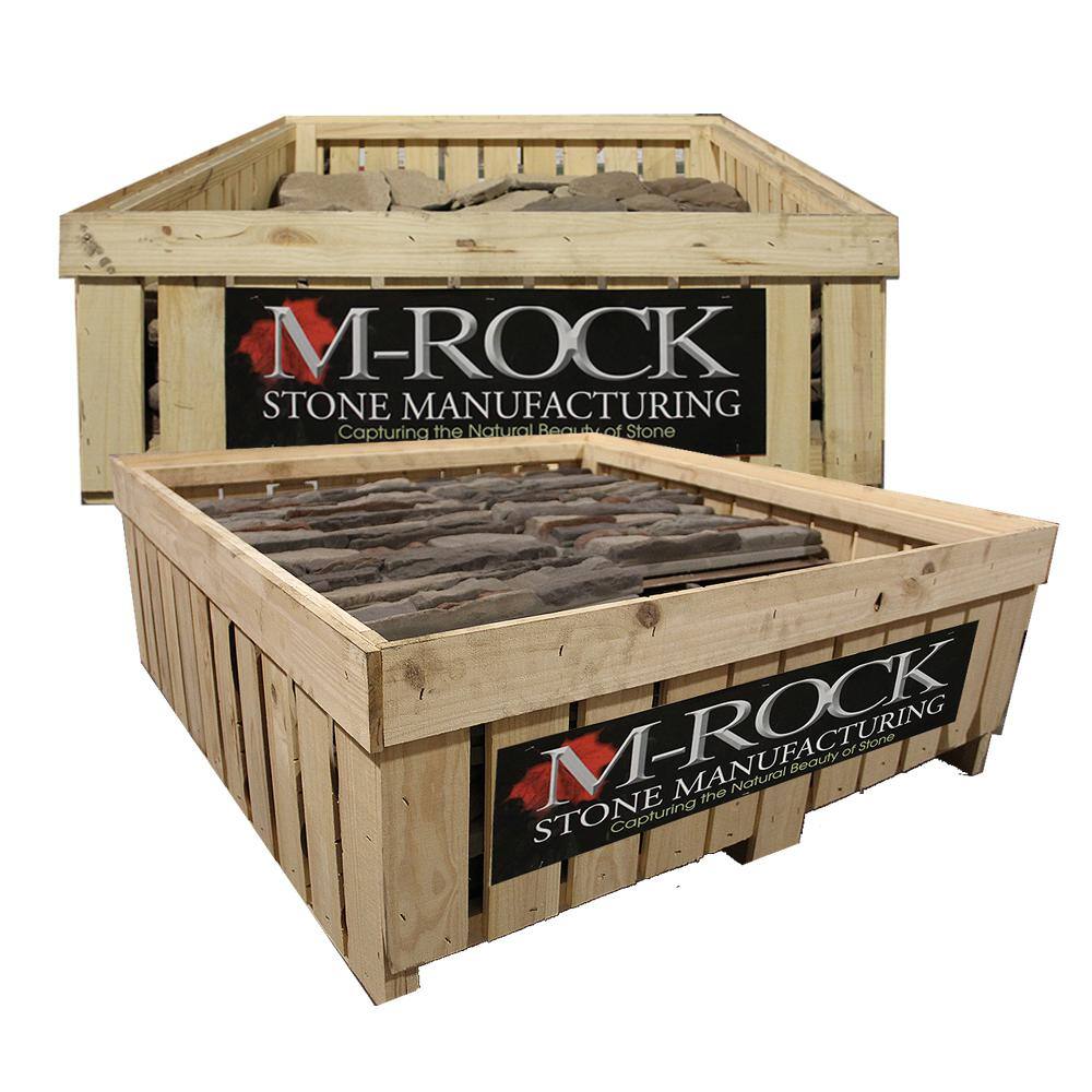 M-Rock P-Series 5 in. x 20 in. Copper Hill Ledge Stone Concrete Stone Veneer (100 sq. ft.Crate) mrcopperhillcra