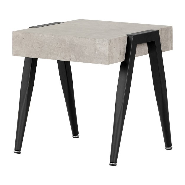 City Life End Table Concrete Gray black South Shore