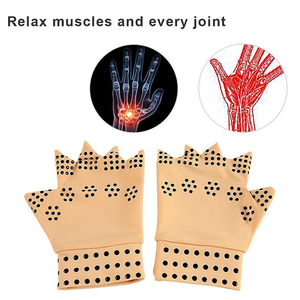 1 Pair Magnetic Fingerless Gloves Anti Arthritis Pain Relief Compression Therapy Heal Joints