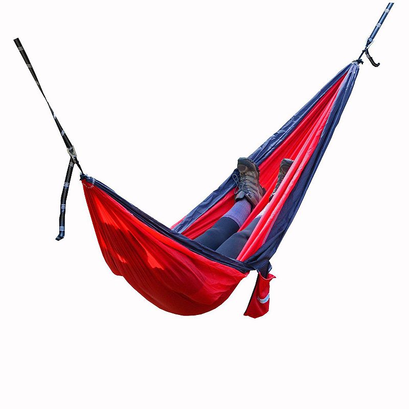 118 Red and Blue Polyester Traveler Camping Hammock