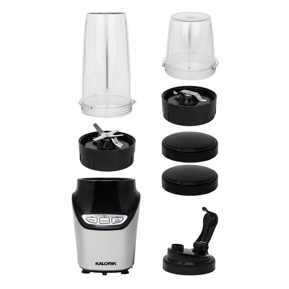 KALORIK 34 oz. 3-Speed Black and Silver Nutrition Blender 8-Piece Set NBL 43216 BK