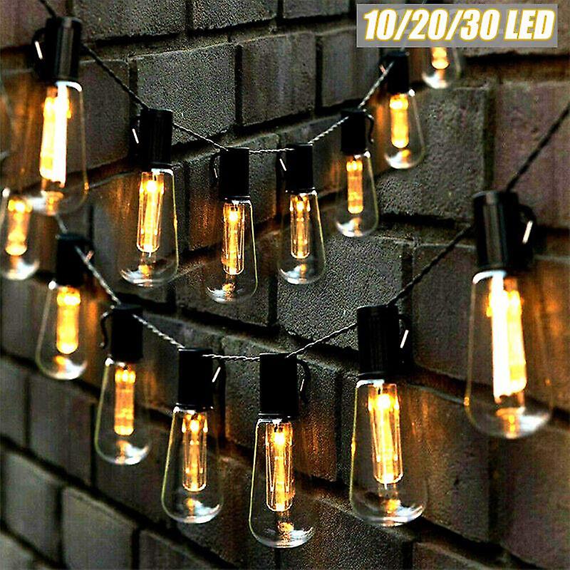 24.6ft Led Solar String Lights Outdoor Vintage Led Bulb Fairy String Waterproof Garland For Courtyard/villa Garden Lights Decor