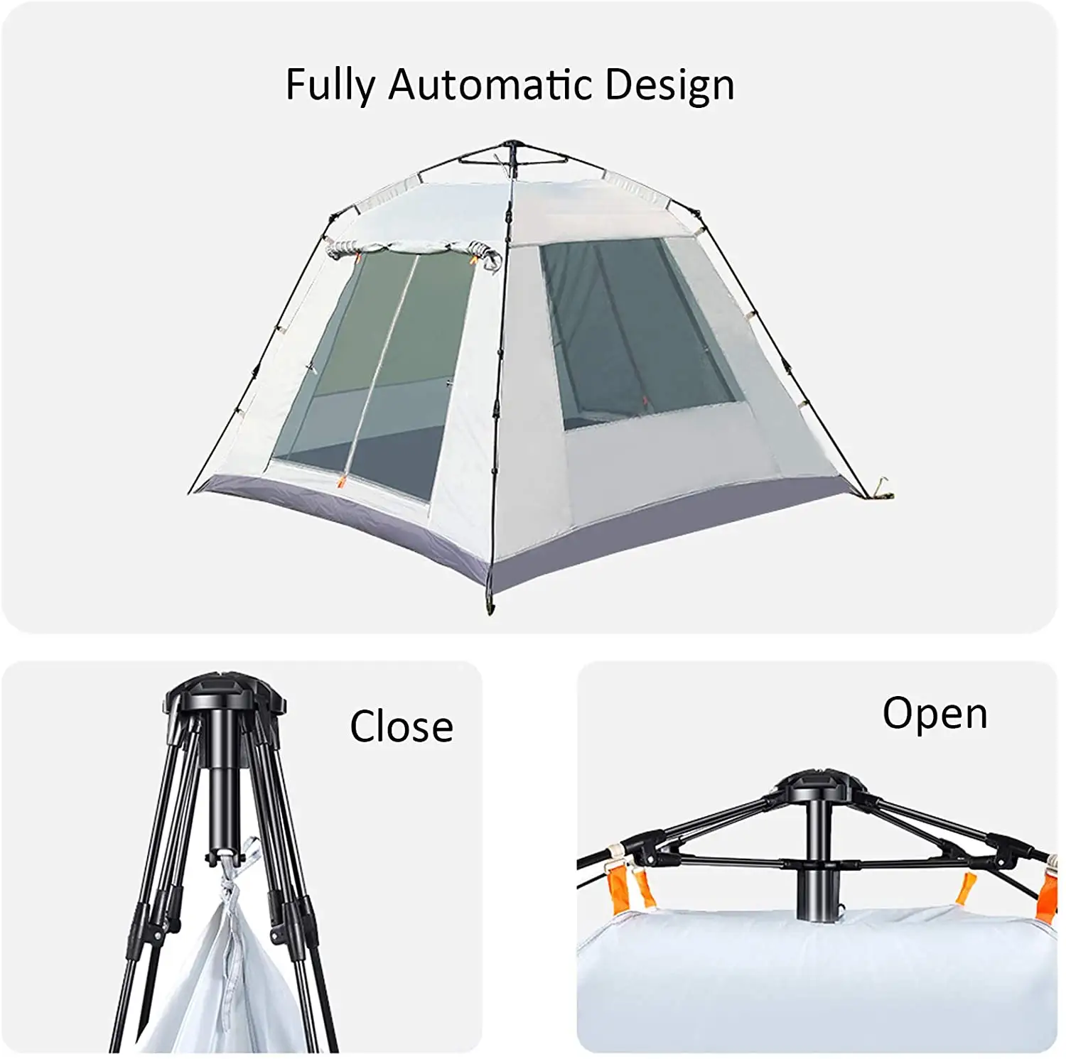 Portable Lightweight Tent 4 Season Tent for 4 5 People Aluminium automatic hydraulic Camping Tent