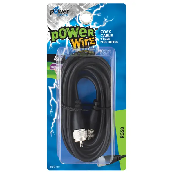 Power Comm Coax Cable 9ft Black